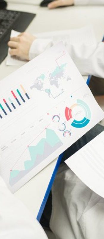 Colored Printer and Copier Providers Person with Printed Charts